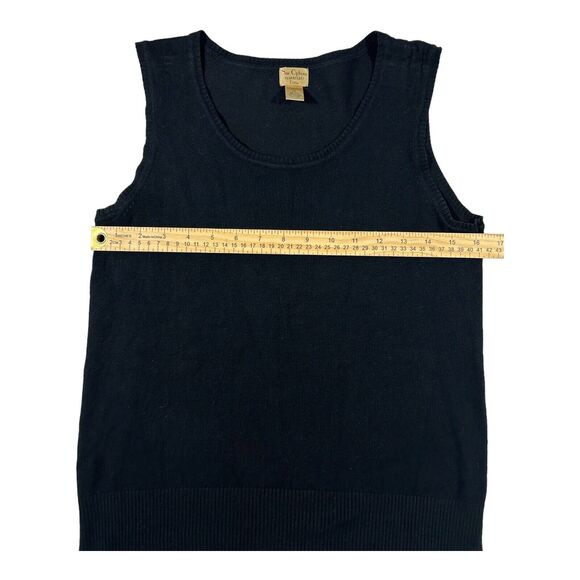 Nue Options Essentials Petites Womens Sz PL Sweater Sleeveless Black Vest VTG - Picture 6 of 6